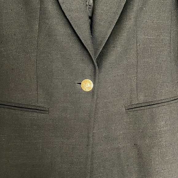Nordstrom Black Silk Blazer with Gold Button | Petite 2 - Picture 3 of 7